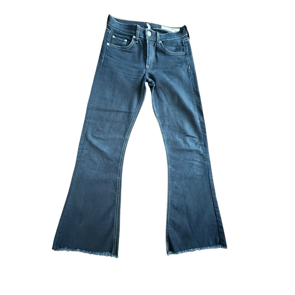 Rag & Bone Jeans Women's 24 High Rise 10 Inch Crop Flare Leg Blue Jeans #G7-6
